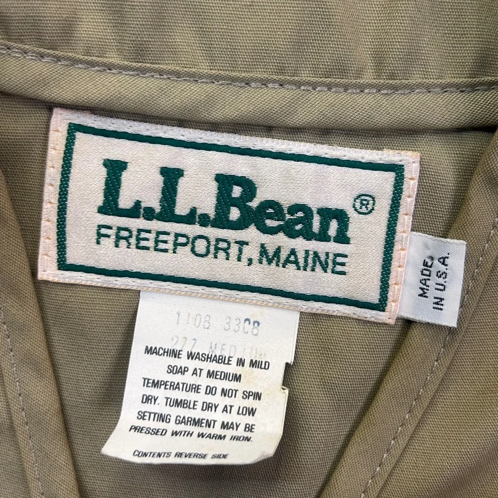 L.L. Bean Fly Fishing Vest Utility 80s Medium Tan Gorpcore Vintage Outdoor USA